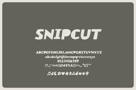 SnipCut Italic Font Paper Cut Display Typeface For Craft Posters Sticker Packs Diy Packaging Kids Graphics And Creative Display Typography
