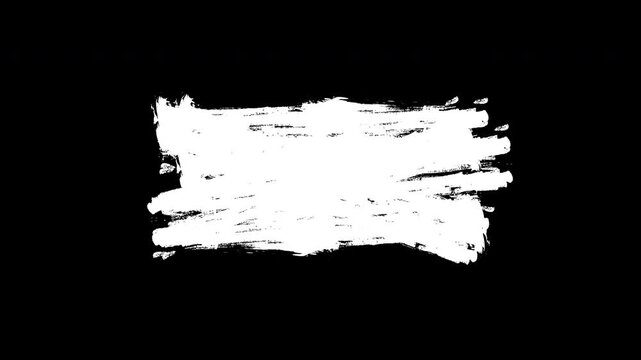 Abstract white brushstrokes on a black background. ideal for transitions or lower-third text elements. Features sketches and brushstrokes in 4K resolution.