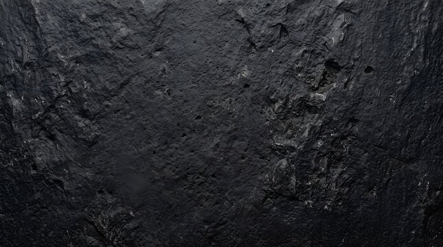 Dark black rough textured rock surface background for design projects
