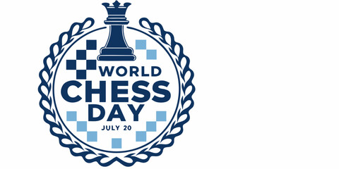 Chess emblem with rook checkered pattern and laurel wreath vector illustration © Amrita