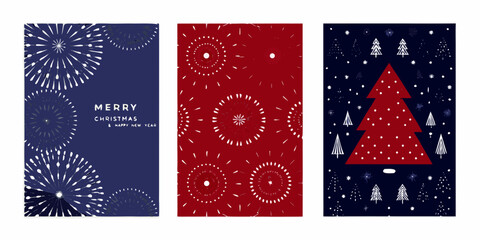 Festive floral ornament patterns with christmas greetings vector illustration © Amrita