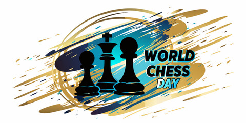 Chess Pieces With Brushstroke Background Vector Illustration © Amrita
