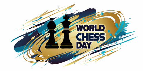 Chess Pieces With Brushstroke Background Vector Illustration © Amrita