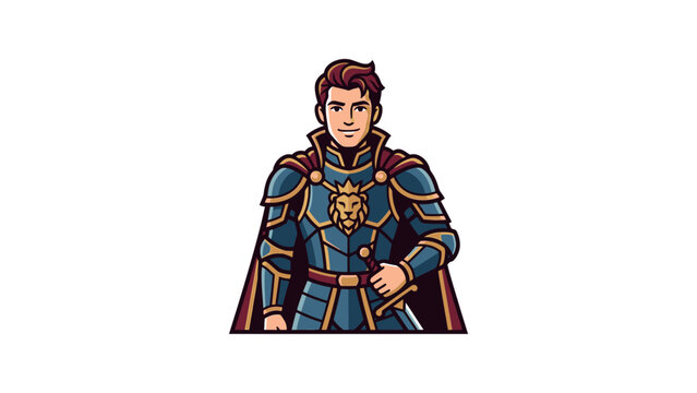 Medieval Knight in Blue Armor.