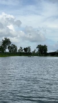 Boat on the rivar and cloud