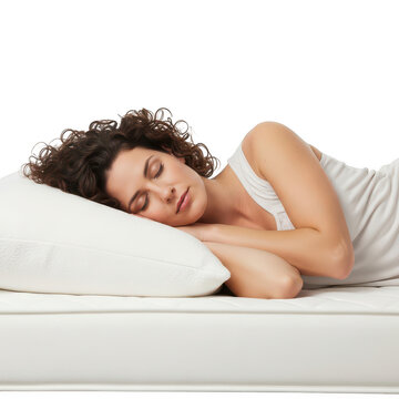 Woman in peaceful sleep on her side