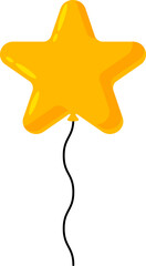 Vector illustration of a star balloon in a modern flat design style. Decoration for greeting cards, posters, or banners. © Rijal Muhaimin