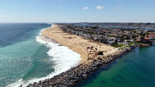 aerial pullout newport beach california beachfront