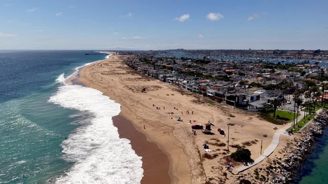 aerial high push into newport beach california