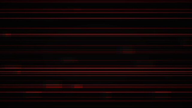 Abstract red digital glitch motion background with horizontal distortion lines and noise effect for modern tech visuals.