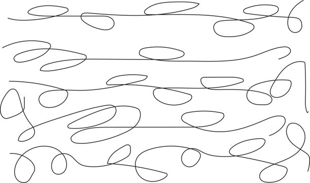 Abstract flowing line art pattern composed of smooth rounded loops and simple wave forms.