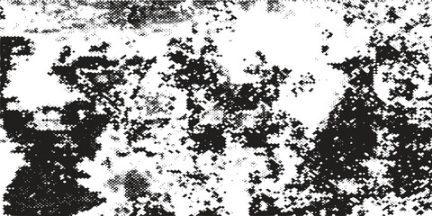 Obraz premium Abstract Black and White Distressed Grunge Texture Background with Halftone Pattern