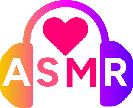 ASMR headphones icon with pink heart symbol for audio relaxation app