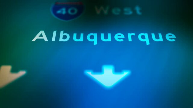 Crime Filler Shot - Cinematic New Mexico Highway Sign - Albuquerque