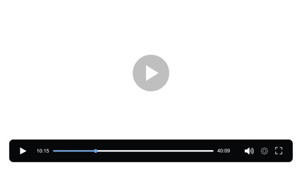 Video player interface mockup with multimedia playback control bar and streaming application UI elements vector design © MD SAIDUL ISLAM