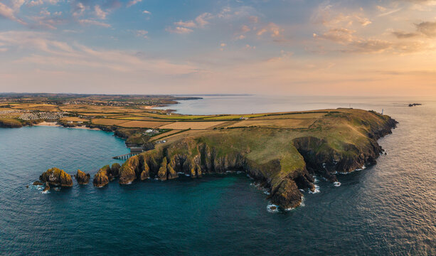 Stunning Summer sunset over Trevose Head in Cornwall England