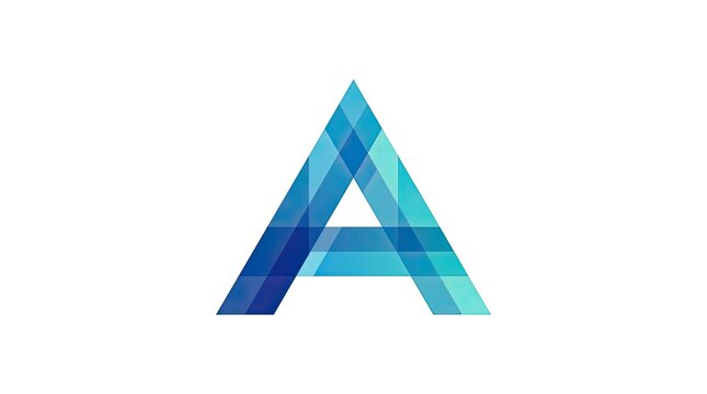 Abstract blue geometric letter A logo design