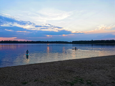 Barleber See bei Magdeburg als Naherholungsgebiet in Deutschland in Sachsen-Anhalt auch das Blaue Auge genannt