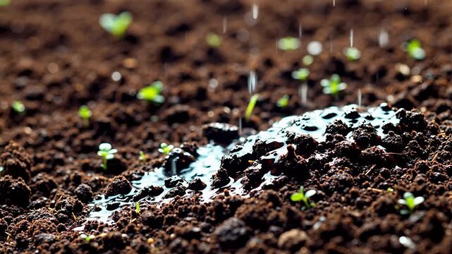 Close-up of Absorbent Soil in a Changing Climate