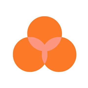 Three Intersecting Orange Circles