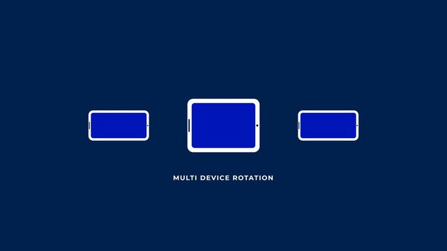 Animation of mobile devices rotating between screen orientations