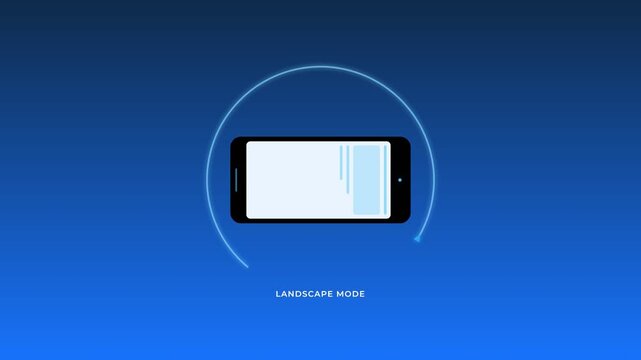 Smartphone Screen Rotating Between Portrait and Landscape Modes