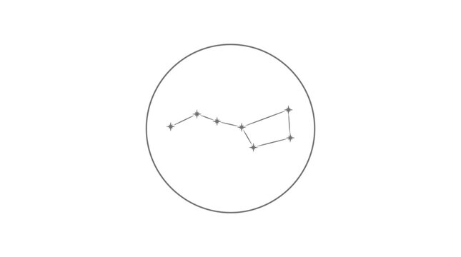 Big Dipper constellation icon within a circle.