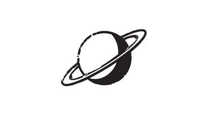 Saturn planet with rings space illustration. © Engg