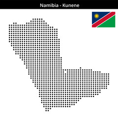 Fototapeta premium Map of Namibia region Kunene in medium size dots