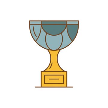 Golden trophy cup award icon illustration