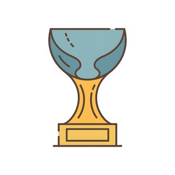 Gold trophy cup icon for sports competition winner