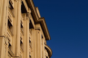 Facade of a historic building in Bucharest, Romania © Hrabia