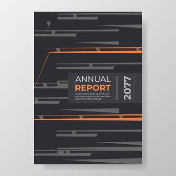 Black and orange modern business annual report. A4 cover design template for flier, brochure, booklet, flyer, poster, book, background, banner, presentation. Vector illustration