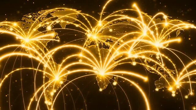 Global Network Concept Around the world with Digital Communication Connection Technology
