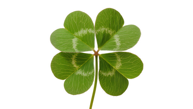 Isolated four-leaf clover, a symbol of good luck and good fortune, natural plant