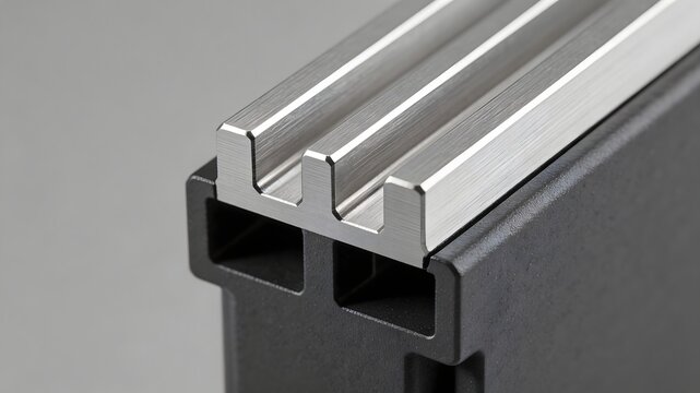 Ribbed Anodized Aluminum and Matte Plastic Material Texture