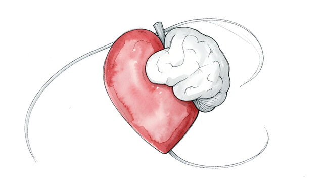 Heart and Brain Fusion A Visual Metaphor for Emotional Intelligence and Rational Thought Combined
