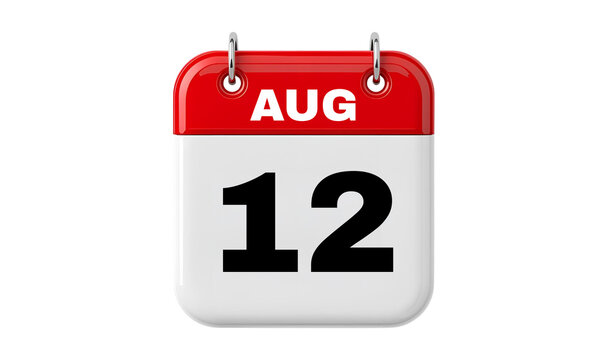 12 August 3D Calendar