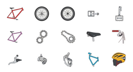 Fototapeta premium Bicycle Parts Collection