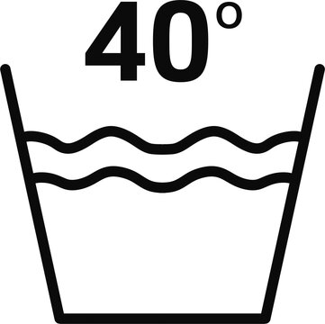 40&deg;C Wash Symbol Laundry Care Icon