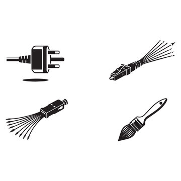 Black Tool And Equipment Icon Set Vector Graphic Design Illustration. 