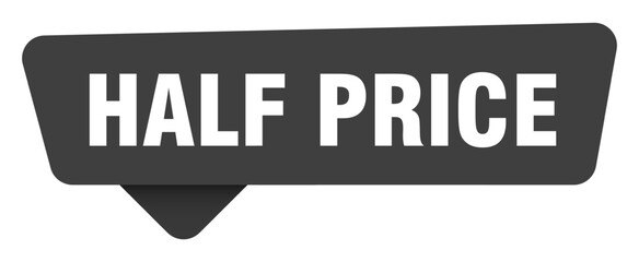 Obraz premium half price black sign isolated on transpatent background. half price sticker