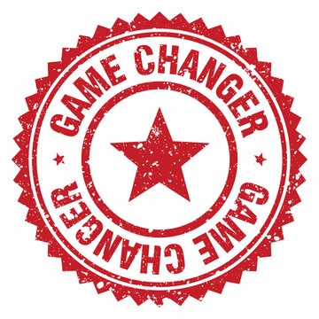 game changer red grunge round stamp. game changer stamp