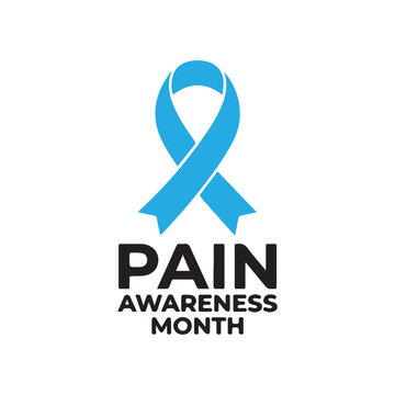 Pain Awareness Month Awareness Ribbon Logo Vector Illustration.