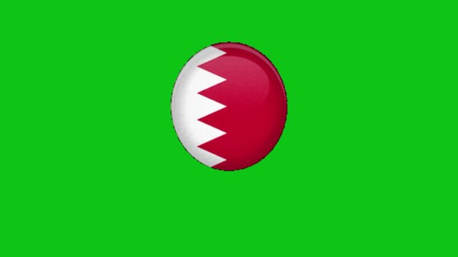 Bahrain Flag Animation Green Screen Loop