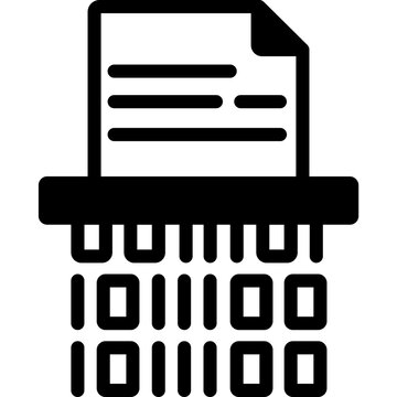 Binary Data Glyph Icon, Digital Code and Computing Symbol