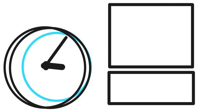 An animation about time and the fast pace of life. The clock's hour and minute hands tick.