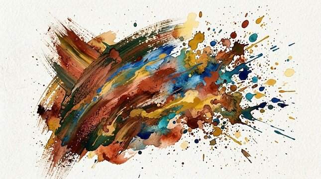 Abstract Watercolor Splash and Brushstrokes - Expressive Art Background