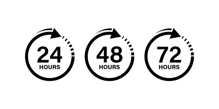 Time Limit Icons 24 48 72 Hours