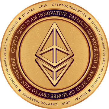 ethereum-eth cryptocurrency logos on abstract background. 3d illustrations.